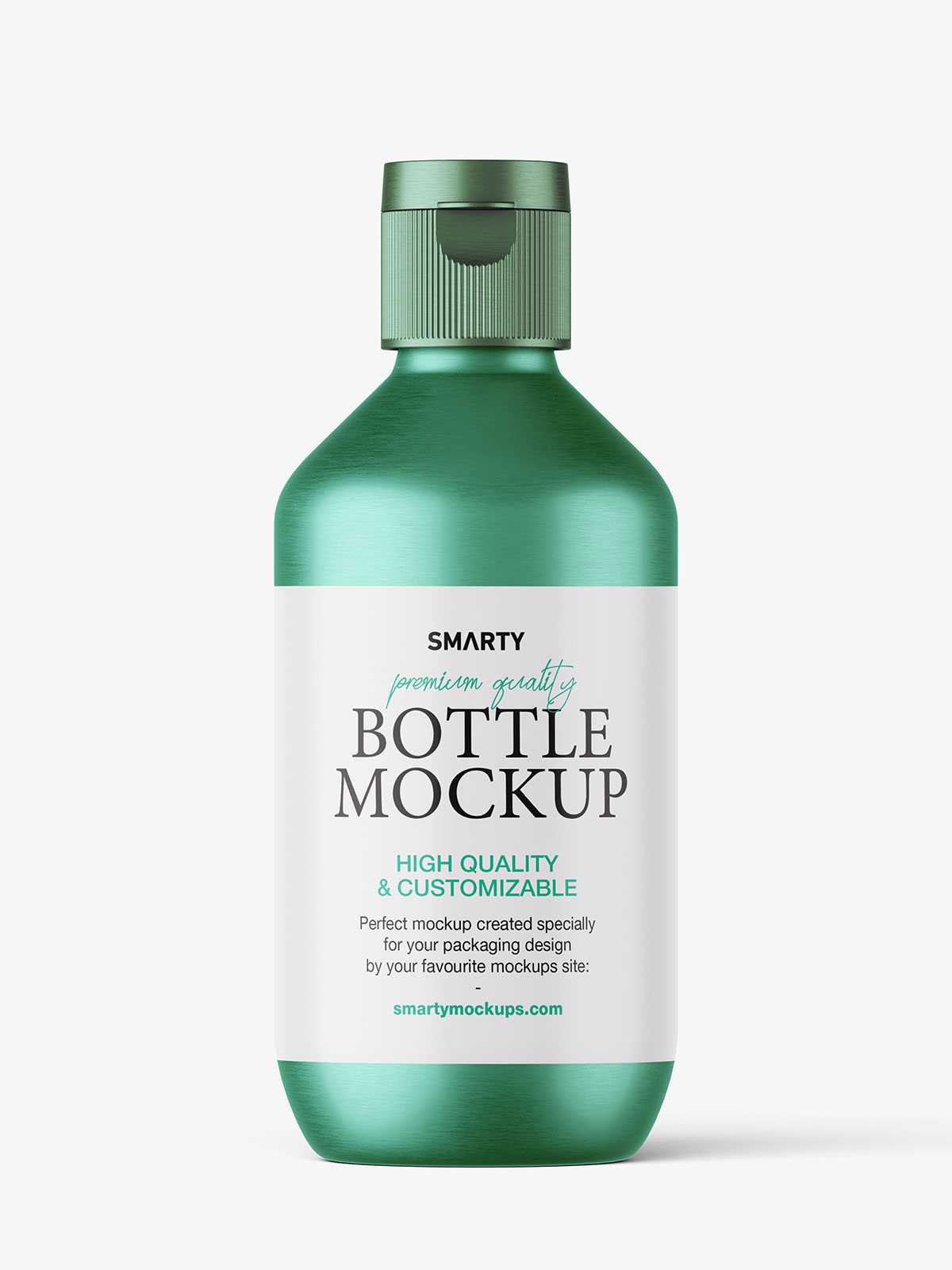 Bottle with flip top lid / metallic