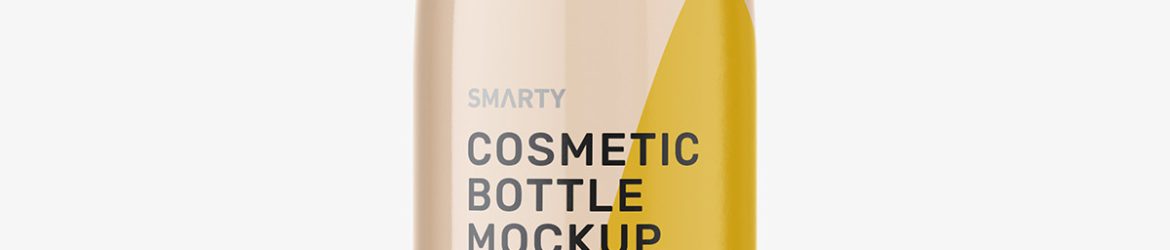 Bottle with flip top lid mockup / clear