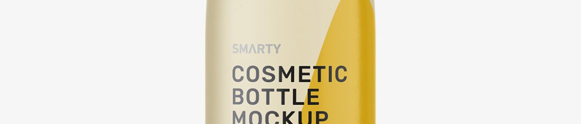Bottle with flip top lid mockup / frosted