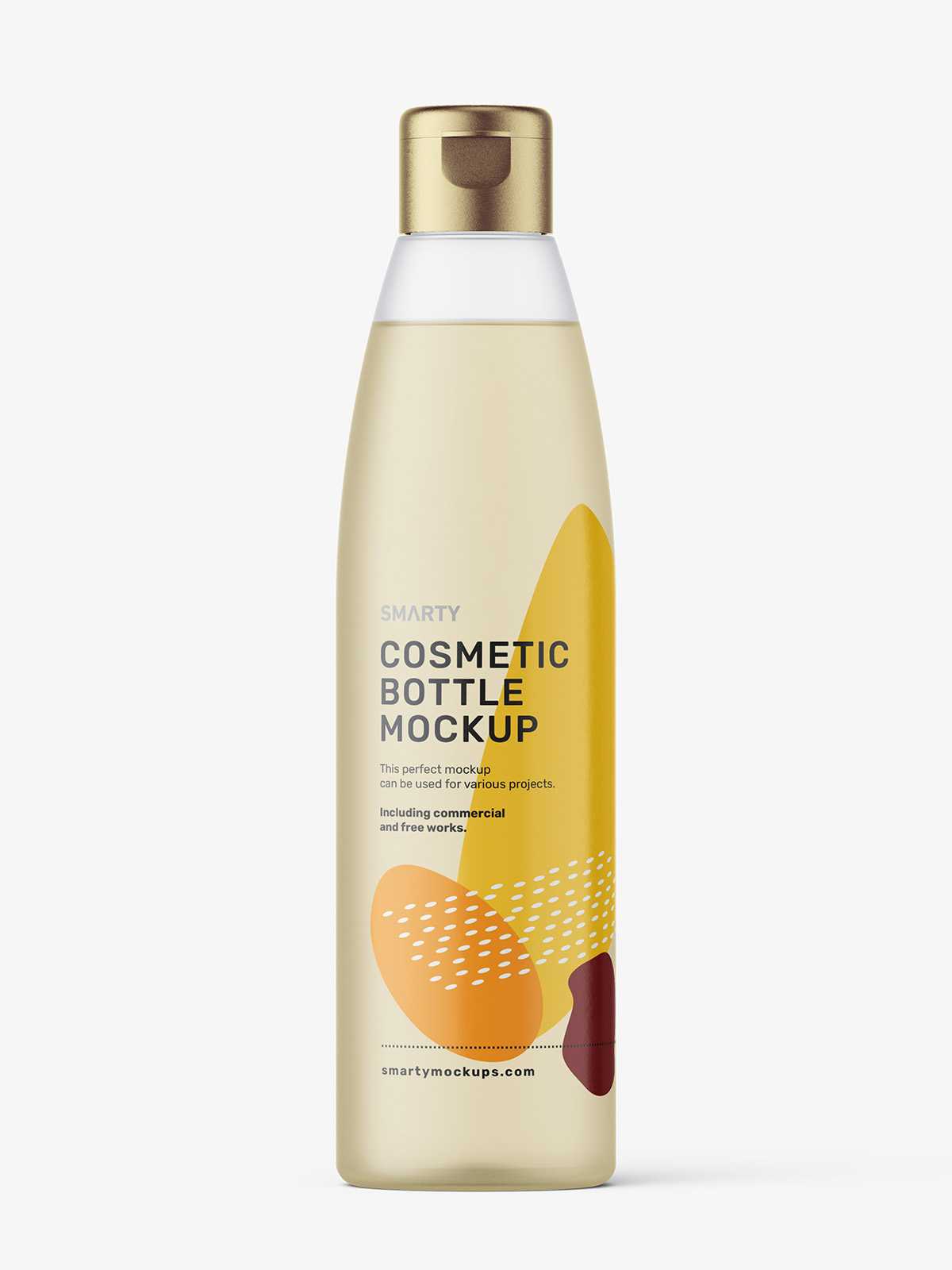 Bottle with flip top lid mockup / frosted
