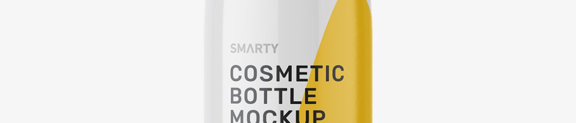 Bottle with flip top lid mockup / glossy