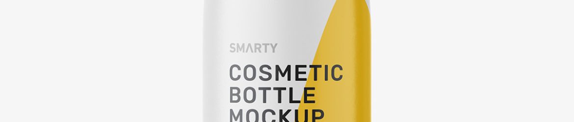 Bottle with flip top lid mockup / matt