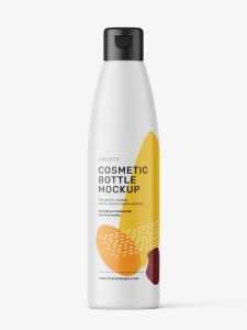 Bottle with flip top lid mockup / matt