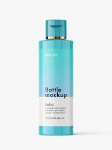 Bottle with flip top mockup / glossy