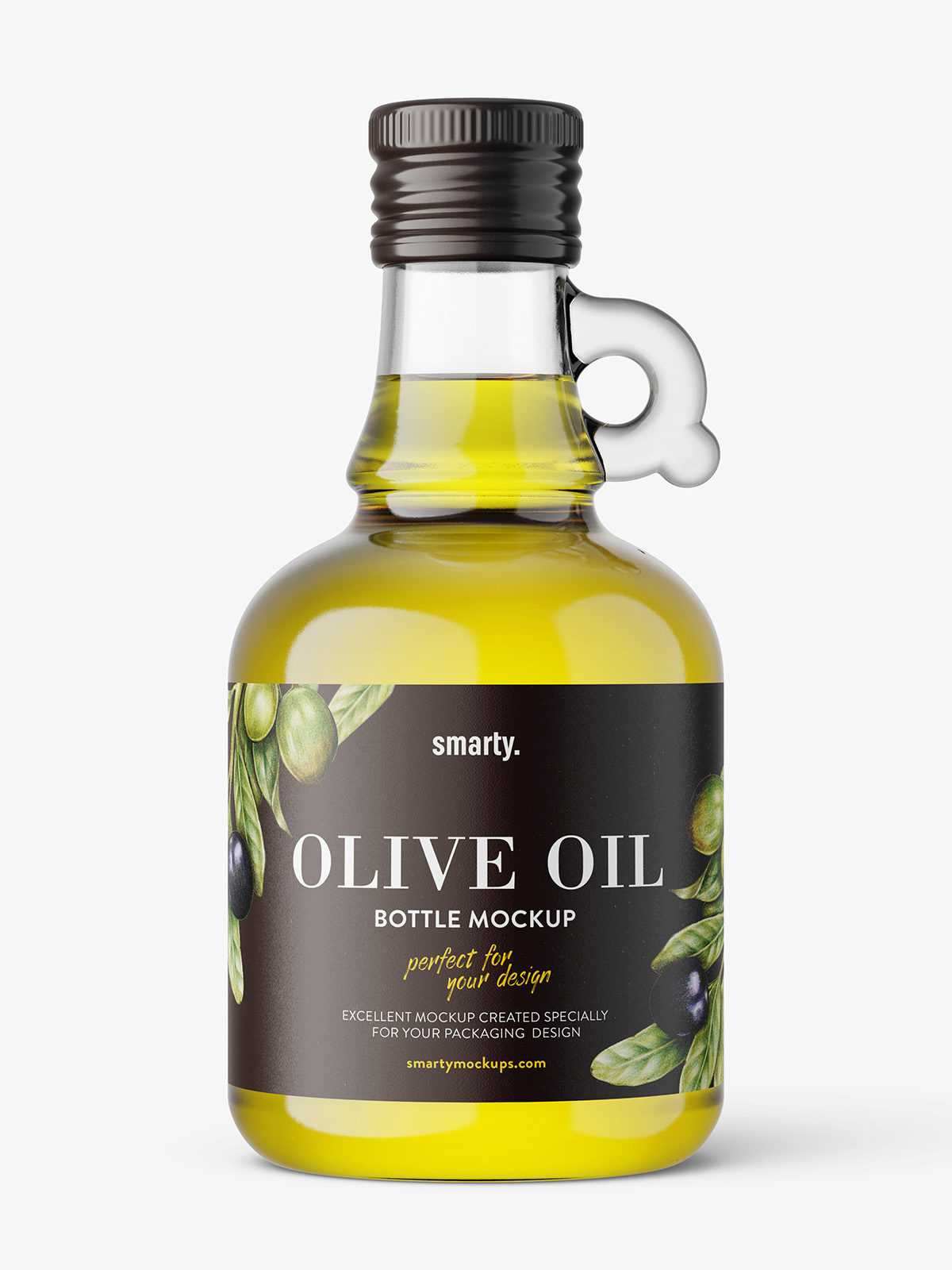 Bottle with handle mockup / clear glass