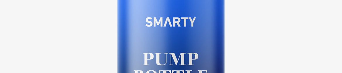 Bottle with pump mockup / blue