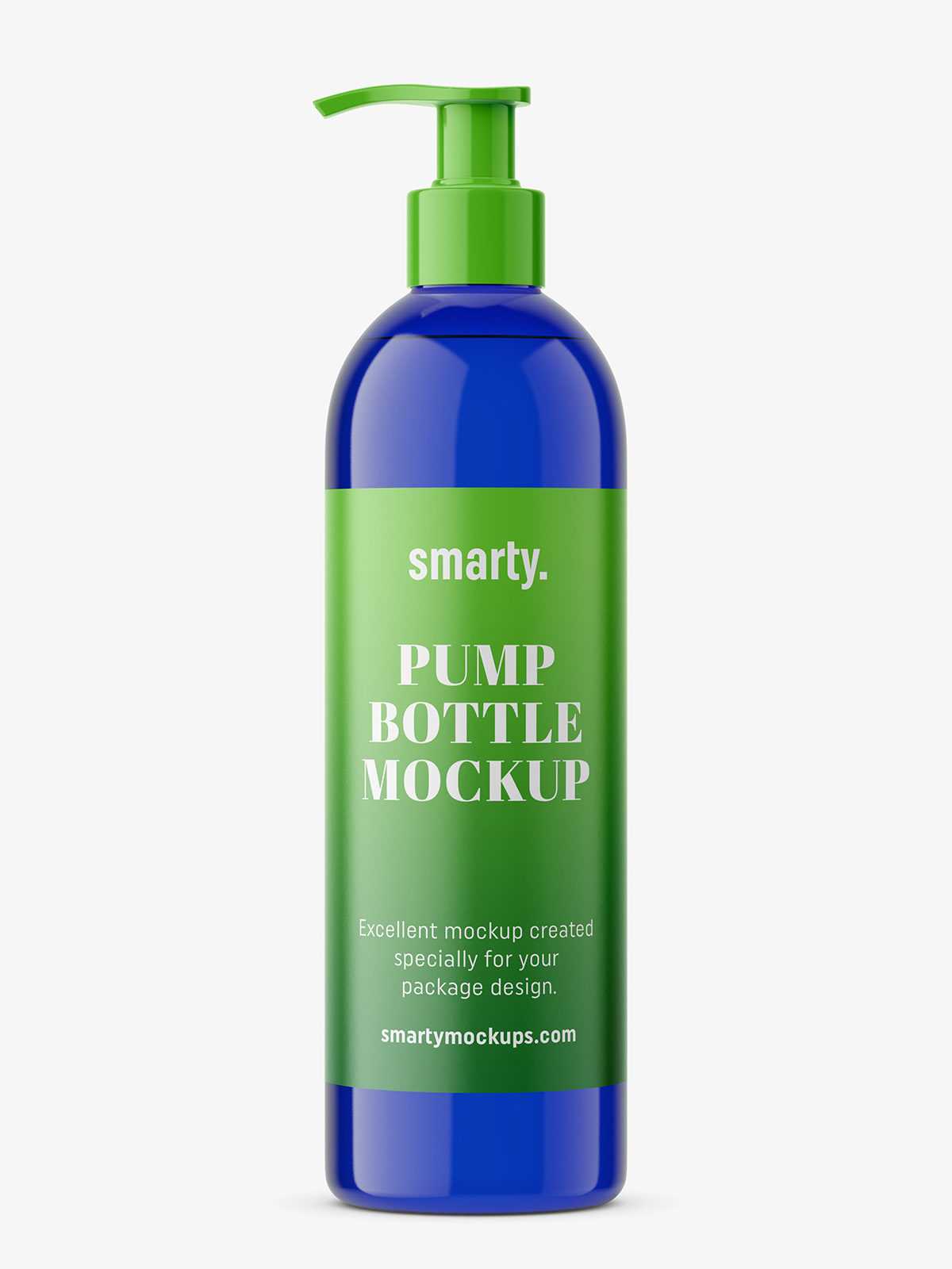 Bottle with pump mockup / cobalt