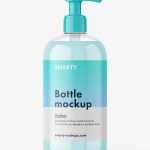 Bottle with pump mockup / cream