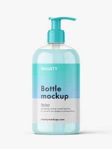Bottle with pump mockup / cream