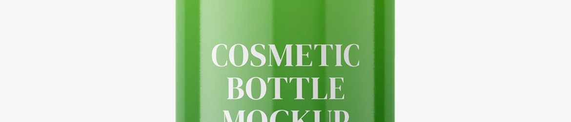 Bottle with pump mockup / glossy