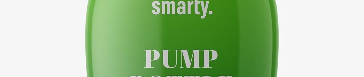 Bottle with pump mockup / glossy