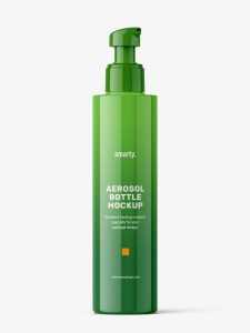 Bottle with pump mockup / glossy