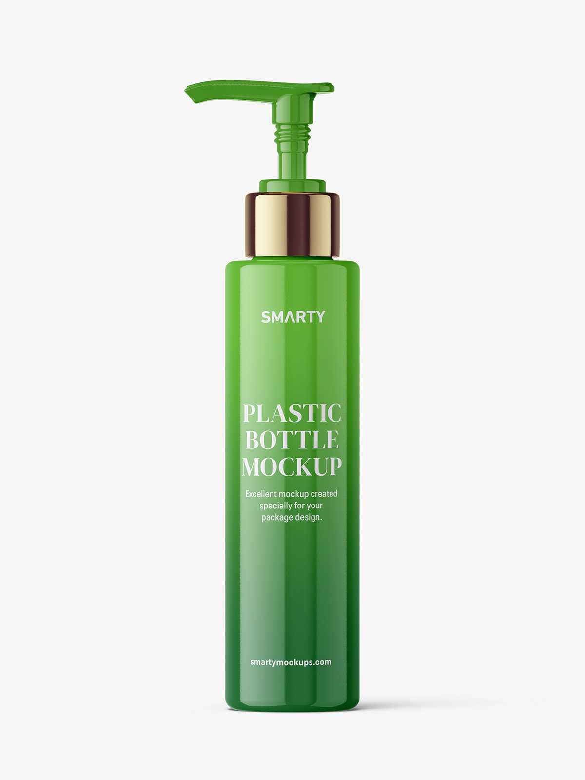Bottle with pump mockup / glossy