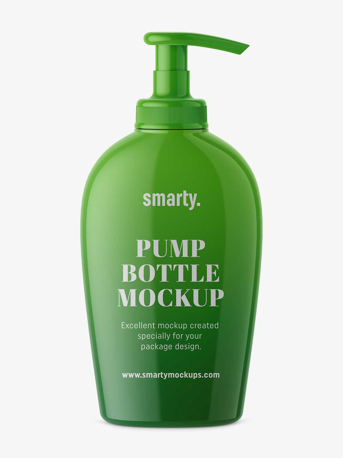 Bottle with pump mockup / glossy