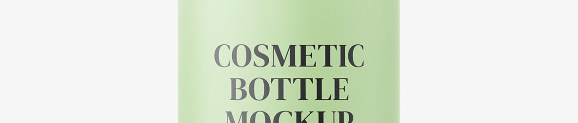 Bottle with pump mockup / semi transparent