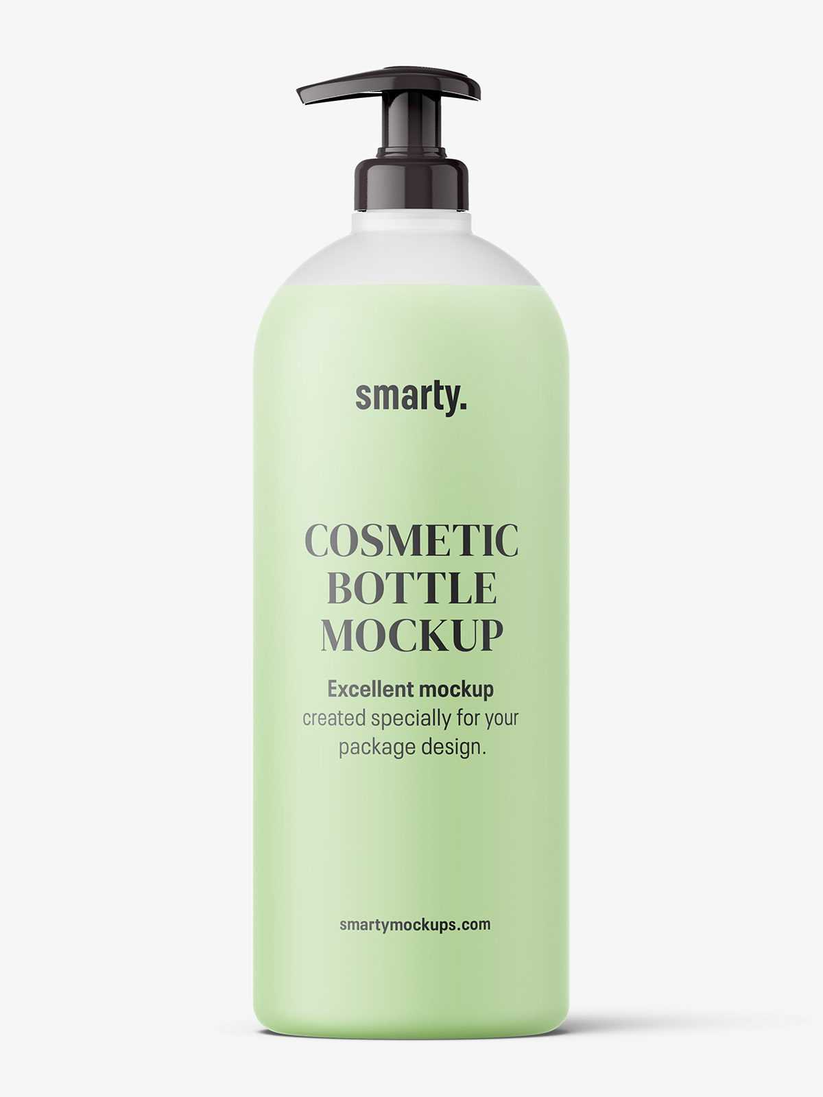 Bottle with pump mockup / semi transparent