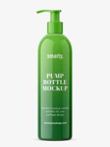 Bottle with pump mockup / white