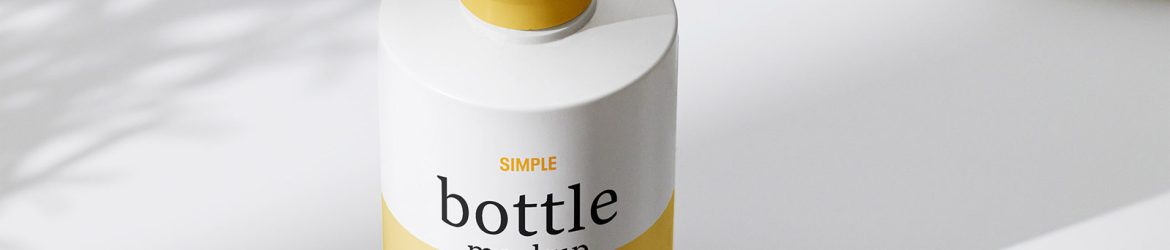 Bottle with pump on white background mockup