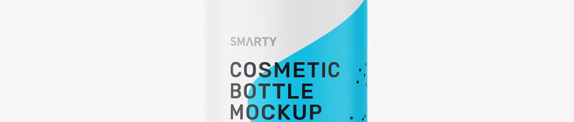 Bottle with rounded pump mockup / frosted