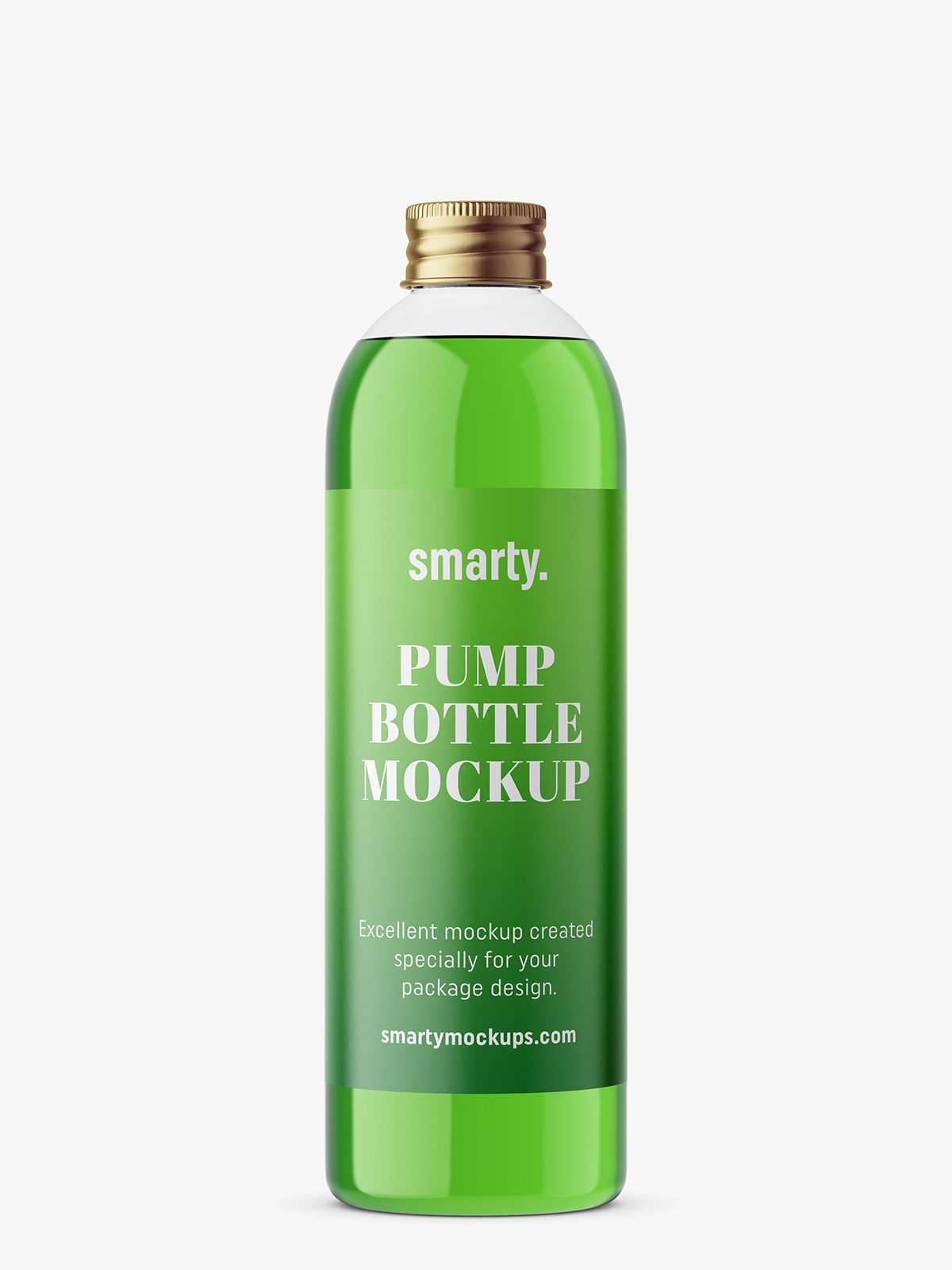 Bottle with silver cap mockup / transparent