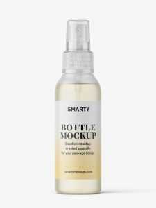Bottle with transparent spray mockup / frosted