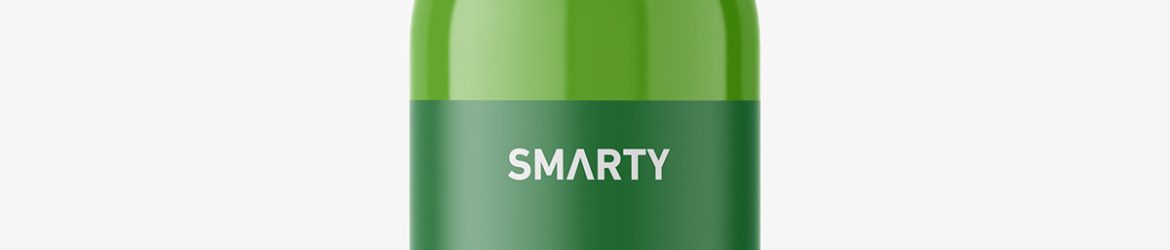 Bottle with transparent spray mockup / glossy