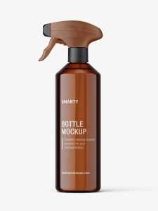 Bottle with trigger spray mockup / amber