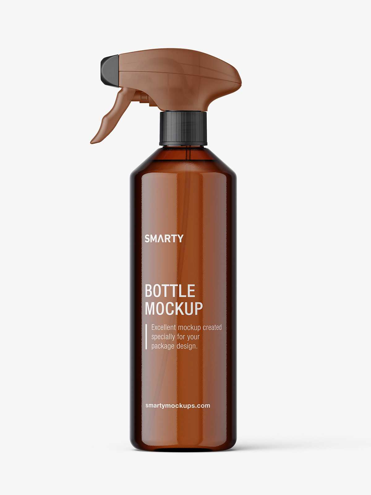 Bottle with trigger spray mockup / amber