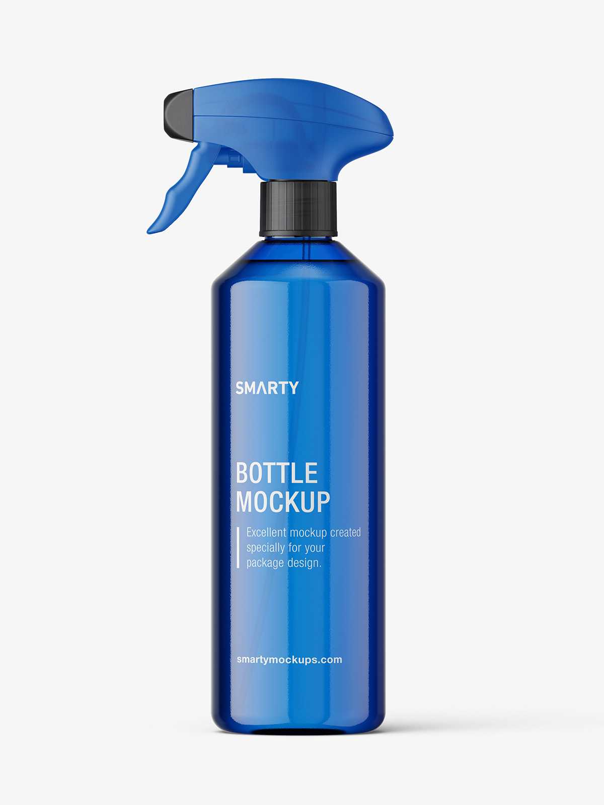 Bottle with trigger spray mockup / blue