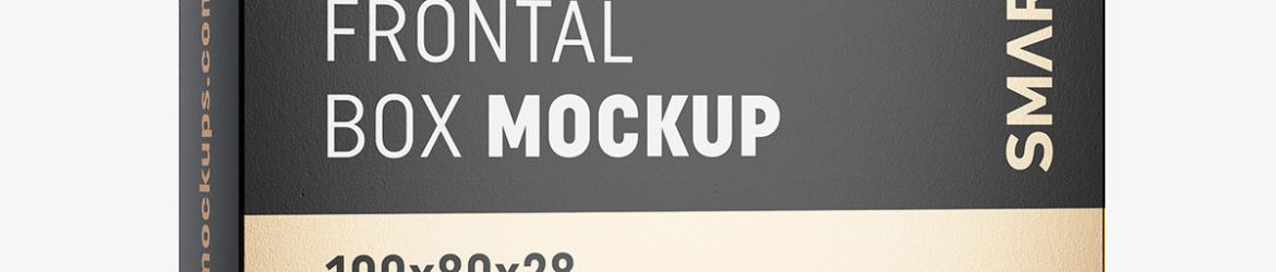 Box mockup / 100x80x28 mm / white - metallic - kraft