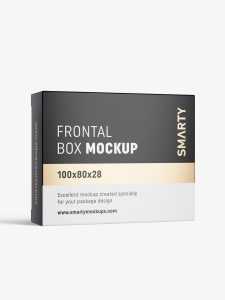Box mockup / 100x80x28 mm / white - metallic - kraft