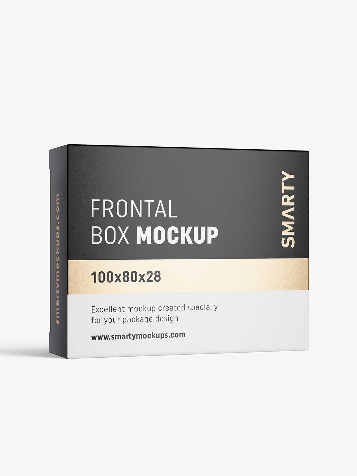 Box mockup / 100x80x28 mm / white - metallic - kraft