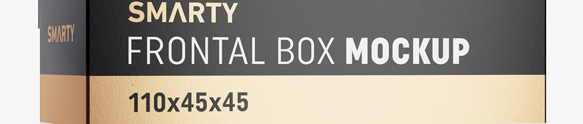 Box mockup / 110x45x45 mm / white - metallic - kraft