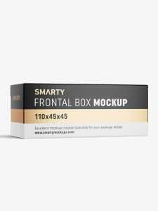 Box mockup / 110x45x45 mm / white - metallic - kraft