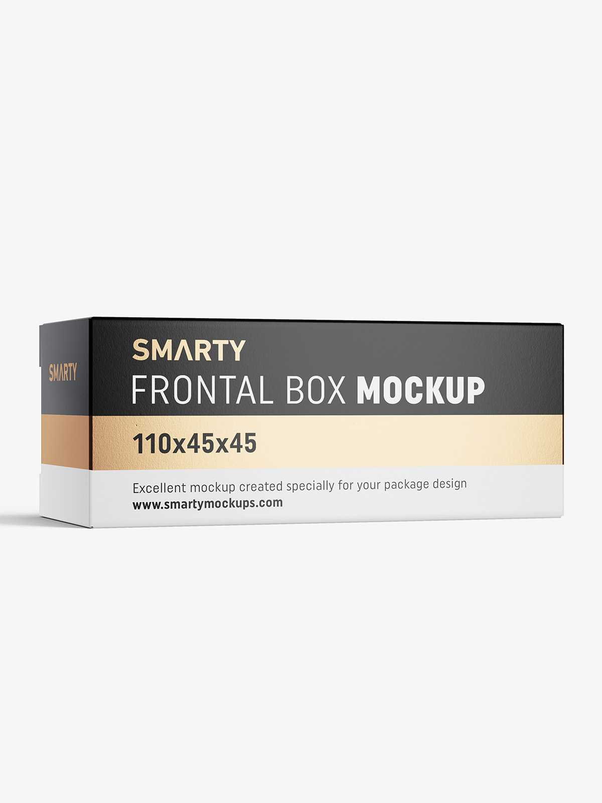 Box mockup / 110x45x45 mm / white - metallic - kraft