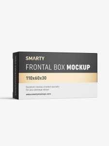 Box mockup / 110x60x30 mm / white - metallic - kraft