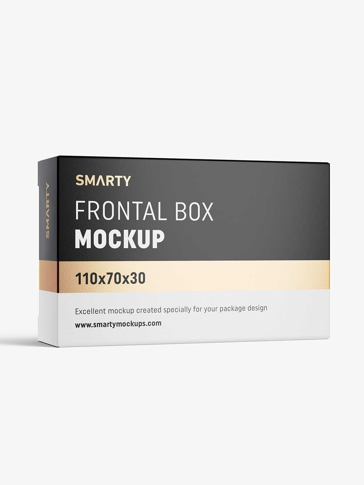 Box mockup / 110x70x30 mm / white - metallic - kraft