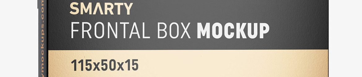 Box mockup / 115x50x15 mm / white - metallic - kraft