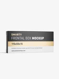 Box mockup / 115x50x15 mm / white - metallic - kraft