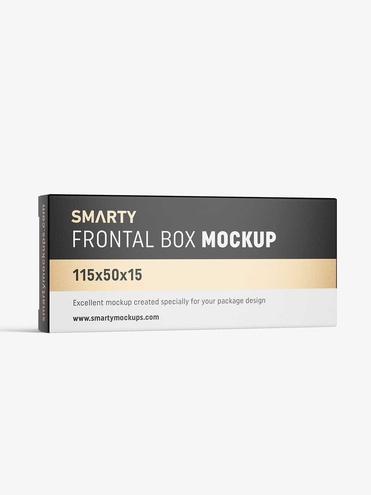 Box mockup / 115x50x15 mm / white - metallic - kraft