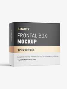 Box mockup / 120x105x45 mm / white - metallic - kraft