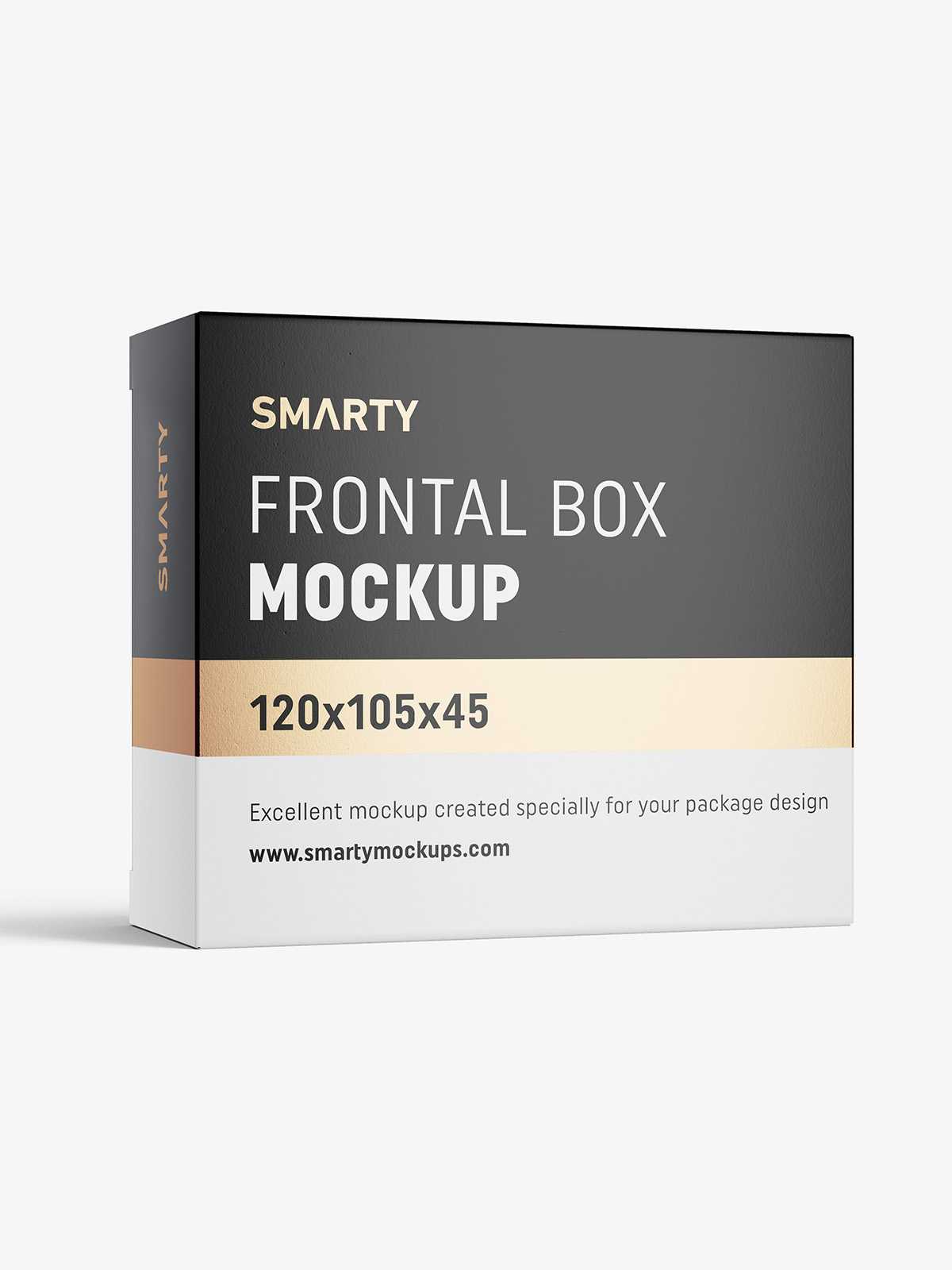 Box mockup / 120x105x45 mm / white - metallic - kraft