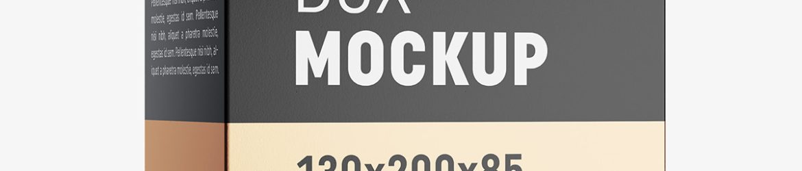 Box mockup / 130x200x85 mm / white - metallic - kraft