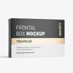 Box mockup / 135x90x28 mm / white - metallic - kraft