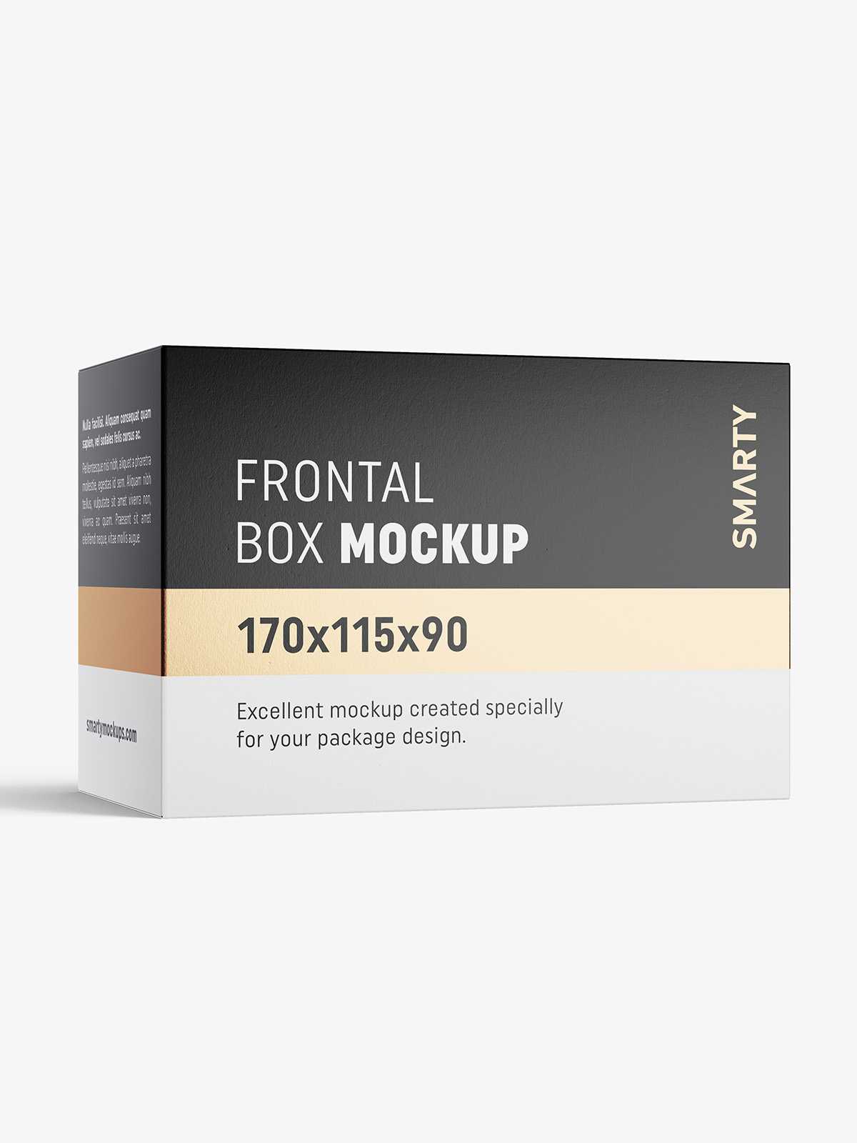 Box mockup / 170x115x90 mm / white - metallic - kraft