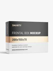 Box mockup / 200x150x70 mm / white - metallic - kraft