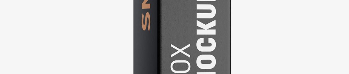 Box mockup / 25x130x25 mm / white - metallic - kraft
