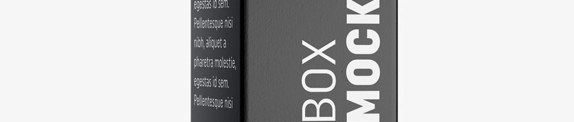 Box mockup / 30x110x30 mm / white - metallic - kraft