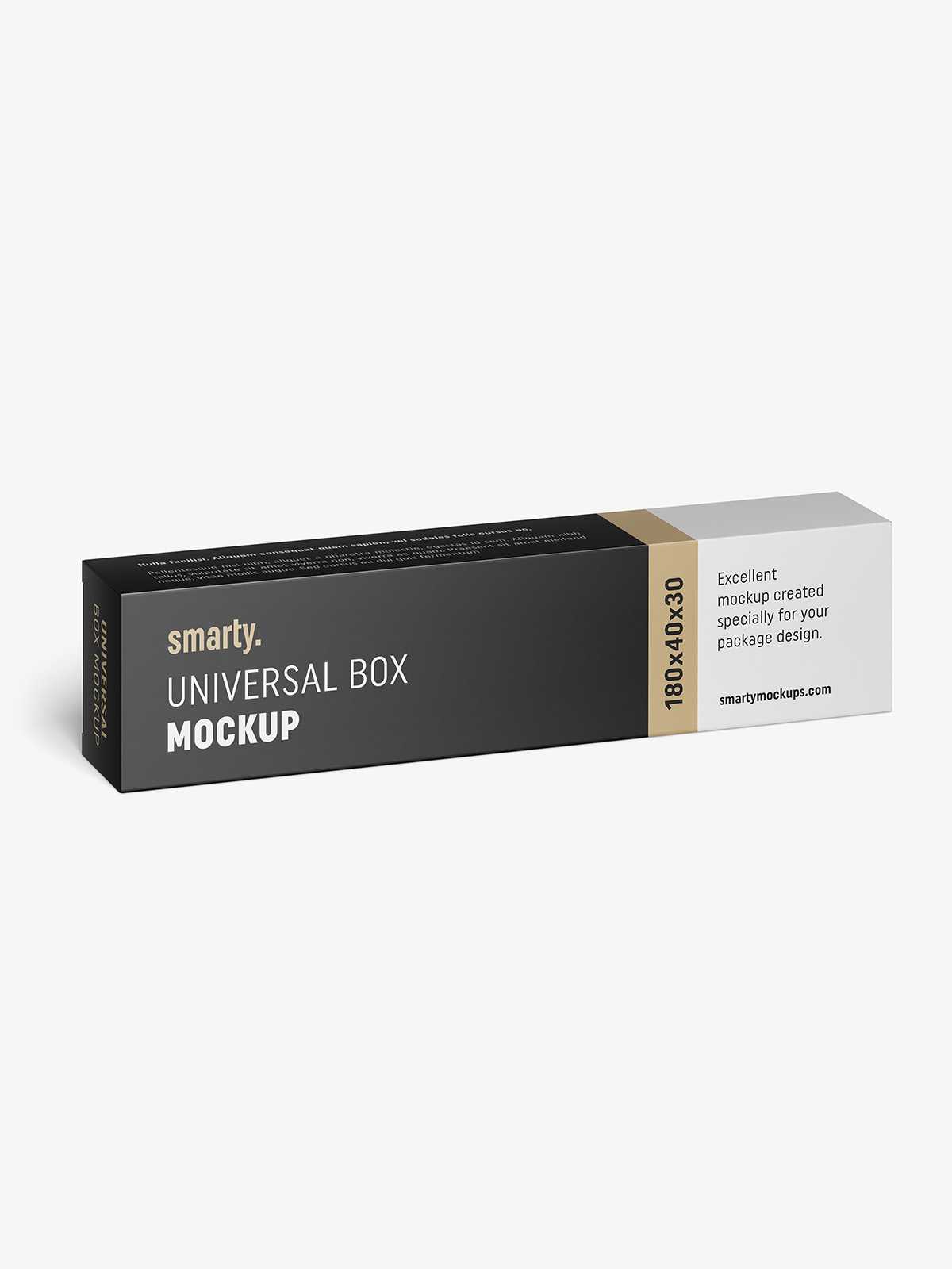 Box mockup / 40x180x30 / Horizontal
