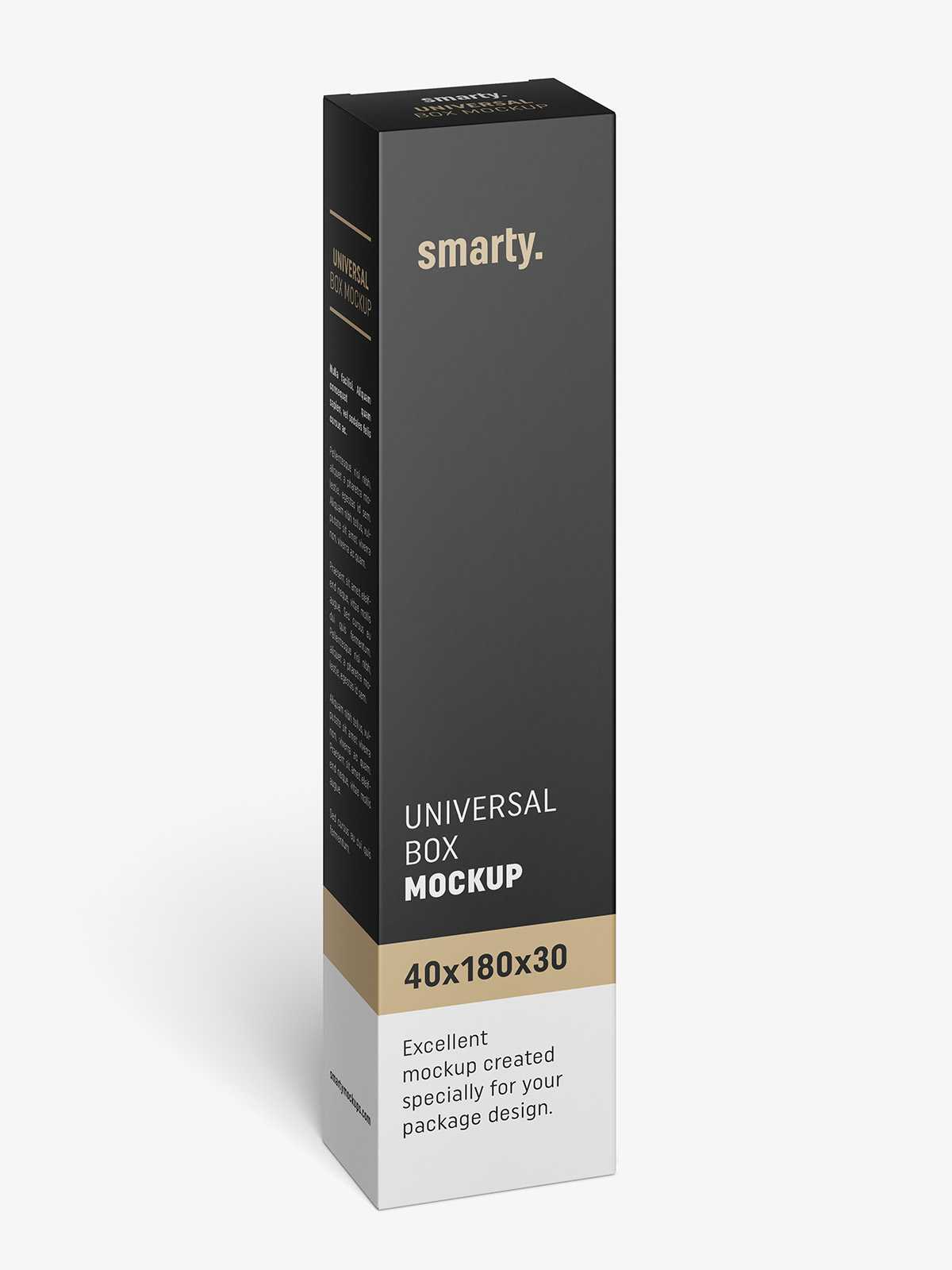 Box mockup / 40x180x30 / Vertical